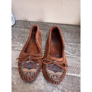 Minnetonka El paso Moc II Aztec Moccasin Slip On Flats Womens Shoes Size 8.5